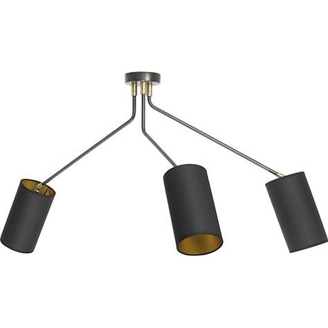 Array Cotton Semi-Flushmount Light In Black, 3 Light by CTO Lighting