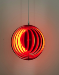 Orange Mid-Century Moon Pendant Lamp by Verner Panton