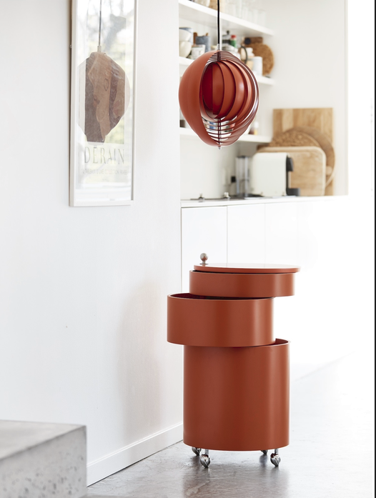 Orange Mid-Century Moon Pendant Lamp by Verner Panton