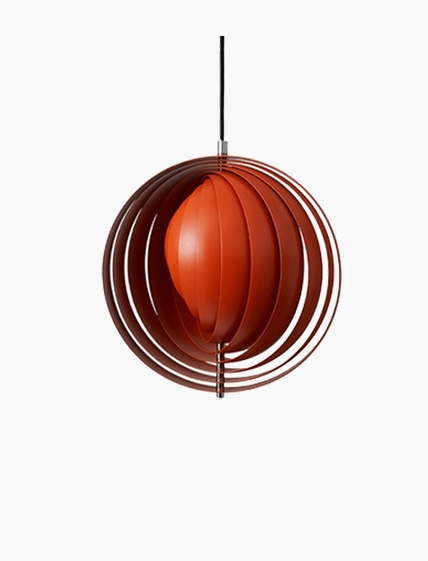 Orange Mid-Century Moon Pendant Lamp by Verner Panton