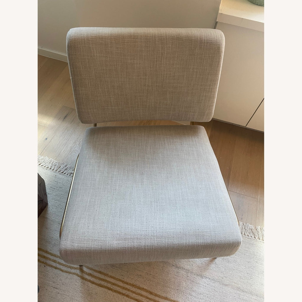 Wire Frame Slipper Chair in Gray Costal Linen by West Elm