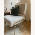 Wire Frame Slipper Chair in Gray Costal Linen by West Elm