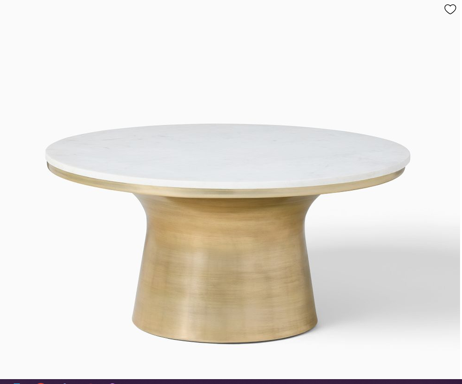 Marble Topped Pedestal Coffee Table by West Elm